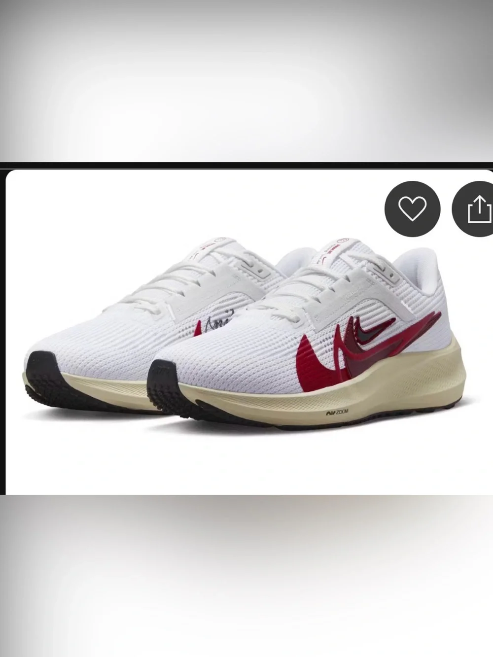 Nike Pegasus 40 Premium in red and white